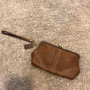 Coach leather wristlet